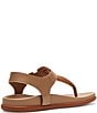 Color:Sand Leather - Image 3 - Nelli Leather T-Strap Thong Sandals