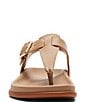 Color:Sand Leather - Image 5 - Nelli Leather T-Strap Thong Sandals