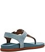 Color:Blue Suede - Image 3 - Nelli Suede T-Strap Thong Sandals