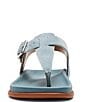 Color:Blue Suede - Image 5 - Nelli Suede T-Strap Thong Sandals