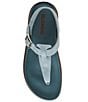 Color:Blue Suede - Image 6 - Nelli Suede T-Strap Thong Sandals