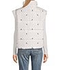 Blu Pepper Bow Dot Print Zip-Up Puffer Vest, Color:Ivory - Image 2