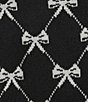 Blu Pepper Bow Pattern Knit Short Sleeve Tie Side Sweater - Image 4
