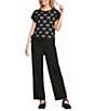Blu Pepper Bow Pattern Knit Short Sleeve Tie Side Sweater - Image 3
