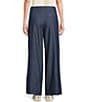 Blu Pepper Chambray Mid Rise Flat Front Wide Leg Pants - Image 2