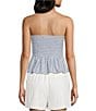 Blu Pepper Check Printed Tie Front Strapless Tube Top - Image 2