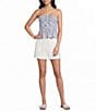 Blu Pepper Check Printed Tie Front Strapless Tube Top - Image 3