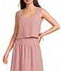 Blu Pepper Coordinating Gingham Square Neck Side Tie Cropped Tank Top - Image 1