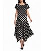 Blu Pepper Coordinating Polka Dot Lace Trim Short Sleeve Top - Image 3