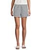 Blu Pepper Coordinating Stripe Print Mid Rise Flat Front Pull-On Shorts - Image 1