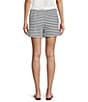 Blu Pepper Coordinating Stripe Print Mid Rise Flat Front Pull-On Shorts - Image 2