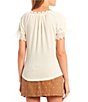 Color:Ivory - Image 2 - Crochet Lace Short Sleeve Top