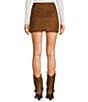 Blu Pepper Faux Suede Snap Front Mini Skirt - Image 2