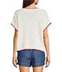 Blu Pepper Fish Short Sleeve Contrast Trim Sweater - Image 2