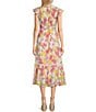 Color:Ivory Multi - Image 2 - Floral Print Smocked Midi Dress