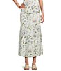 Blu Pepper Floral Printed Pull-On A-Line Midi Skirt - Image 1