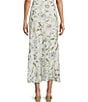 Blu Pepper Floral Printed Pull-On A-Line Midi Skirt - Image 2