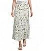 Blu Pepper Floral Printed Pull-On A-Line Midi Skirt - Image 1