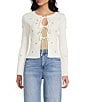 Blu Pepper Floral Tie Front Long Sleeve Cardigan - Image 1