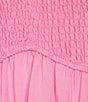 Color:Pink - Image 3 - Flutter Sleeve Smocked V-Neck Midi Dress