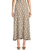 Blu Pepper Blu Pepper Geometric Pattern Coordinating Midi Skirt, Color:Light Mocha - Image 2