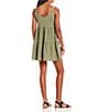 Color:Olive - Image 2 - Gingham Tiered Button Front Dress