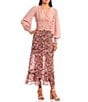 Color:Brown Multi - Image 3 - High Rise Smock Waist Floral Skirt