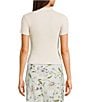 Blu Pepper Knit Collared Short Sleeve Front Zip Top - Image 2