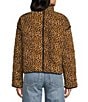Blu Pepper Blu Pepper Leopard Print Quilted Mock Neck Jacket, Color:Brown Multi - Image 2