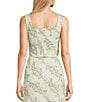 Blu Pepper Linen Blend Floral Print Coordinating Cropped Top, Color:Cream Multi - Image 2