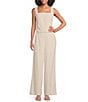 Blu Pepper Linen Blend Square Neck Button Back Coordinating Top - Image 3