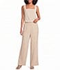 Blu Pepper Linen Blend Square Neck Button Back Coordinating Top - Image 4
