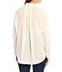 Color:White - Image 2 - Long Sleeve Button Down High Low Shirt