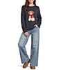 Blu Pepper Long Sleeve Puppy Motif Crewneck Knit Pullover - Image 3