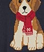 Blu Pepper Long Sleeve Puppy Motif Crewneck Knit Pullover - Image 4