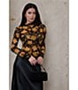 Blu Pepper Mesh Floral Printed Mock Neck Long Sleeve Top - Image 5