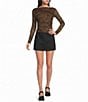 Blu Pepper Mesh Leopard Boat Neck Long Sleeve Top - Image 3