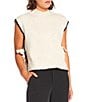 Blu Pepper Mock Neck Contrast Stitch Side Tie Sweater - Image 1