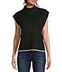 Blu Pepper Mock Neck Contrast Stitch Side Tie Sweater, Color:Black - Image 1