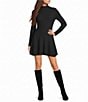 Blu Pepper Mock Neck Long Sleeve Flared Sweater Dress - Image 4