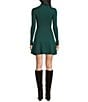 Blu Pepper Mock Neck Long Sleeve Flared Sweater Dress - Image 2