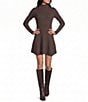 Blu Pepper Mock Neck Long Sleeve Flared Sweater Dress - Image 1