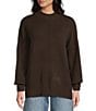 Blu Pepper Mock Neck Long Sleeve Sweater, Color:Brown - Image 1