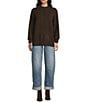 Blu Pepper Mock Neck Long Sleeve Sweater, Color:Brown - Image 3