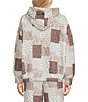 Blu Pepper Multi Floral Patchwork Printed Quilted Long Sleeve Coordinating Hoodie - Image 2