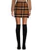 Blu Pepper Plaid Mini Skirt, Color:Brown - Image 1