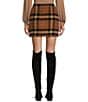 Blu Pepper Plaid Mini Skirt, Color:Brown - Image 2