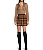Blu Pepper Plaid Mini Skirt, Color:Brown - Image 3