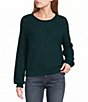 Blu Pepper Pointelle Knit Round Roll Neck Long Sleeve Sweater - Image 1