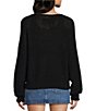 Blu Pepper Pointelle Knit Round Roll Neck Long Sleeve Sweater - Image 5
